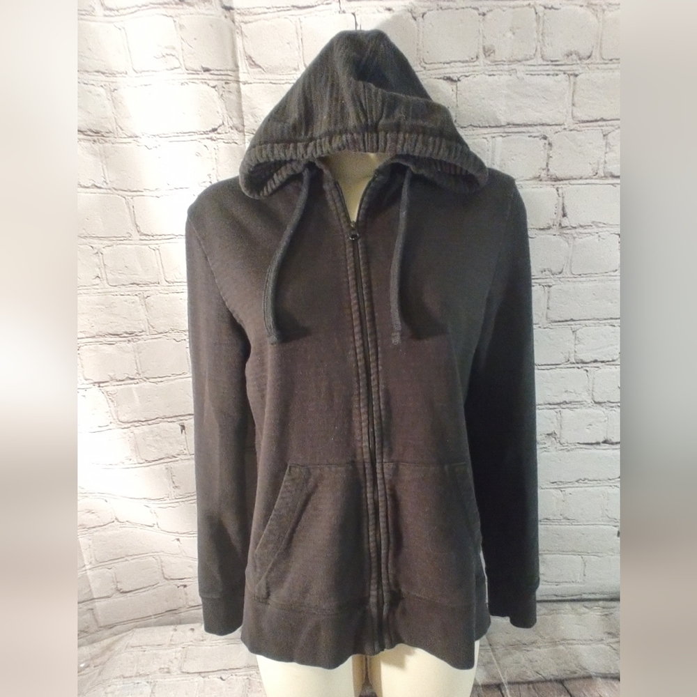 Pact Black Full Zip Organic Cotton Sustainable Hooded Jacket S